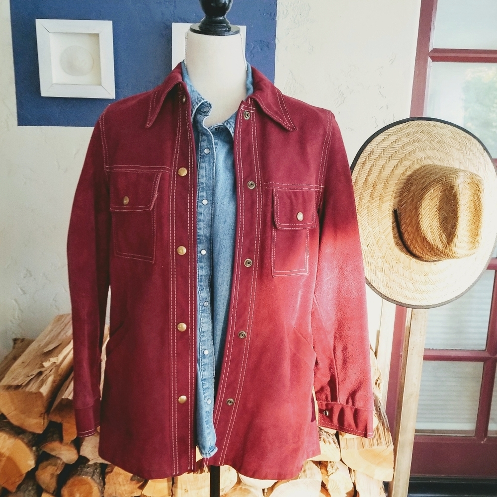 1960s 'Jo-o-Kay' 3/4 length, cardinal red jacket.